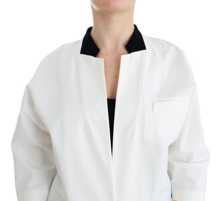 Blazer elegante in misto cotone bianco