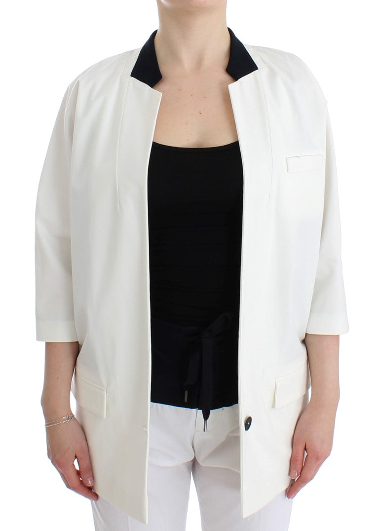 Blazer elegante in misto cotone bianco