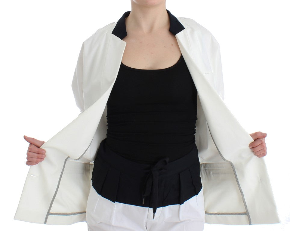 Blazer elegante in misto cotone bianco