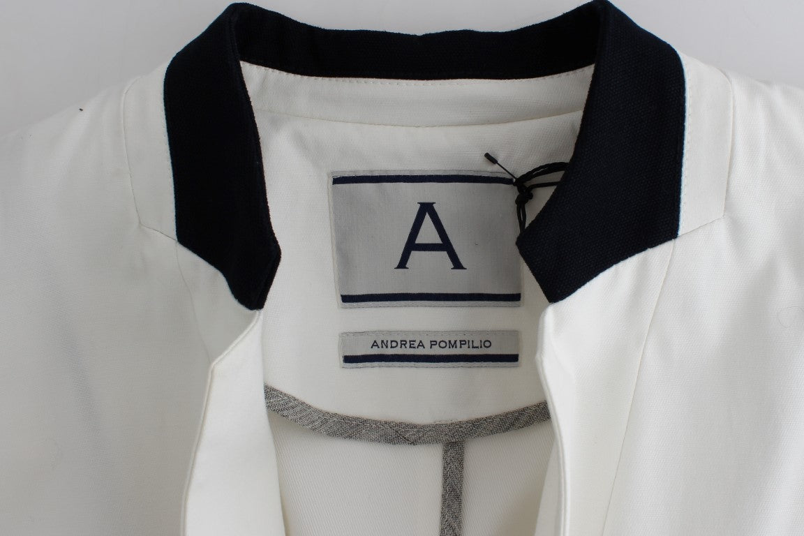 Blazer elegante in misto cotone bianco