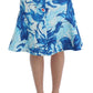 Elegant Fresco-Print Knee-Length Skirt