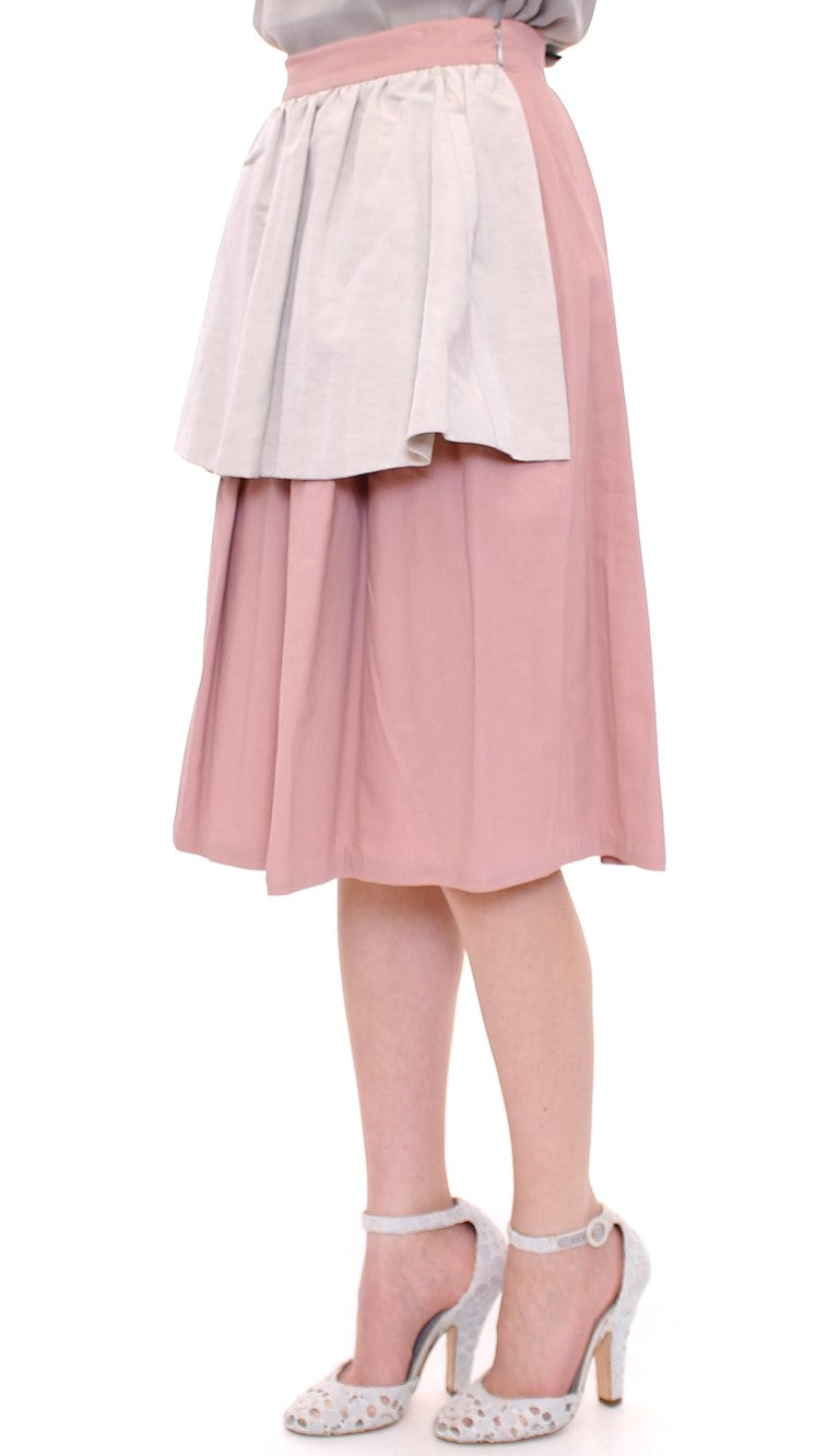 Eleganter Faltenrock in Rosa und Grau