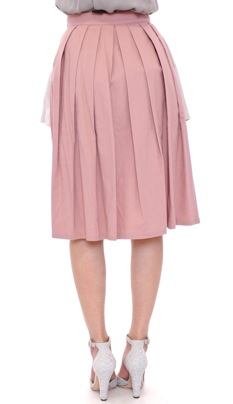 Eleganter Faltenrock in Rosa und Grau