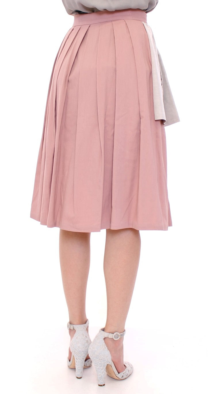 Eleganter Faltenrock in Rosa und Grau