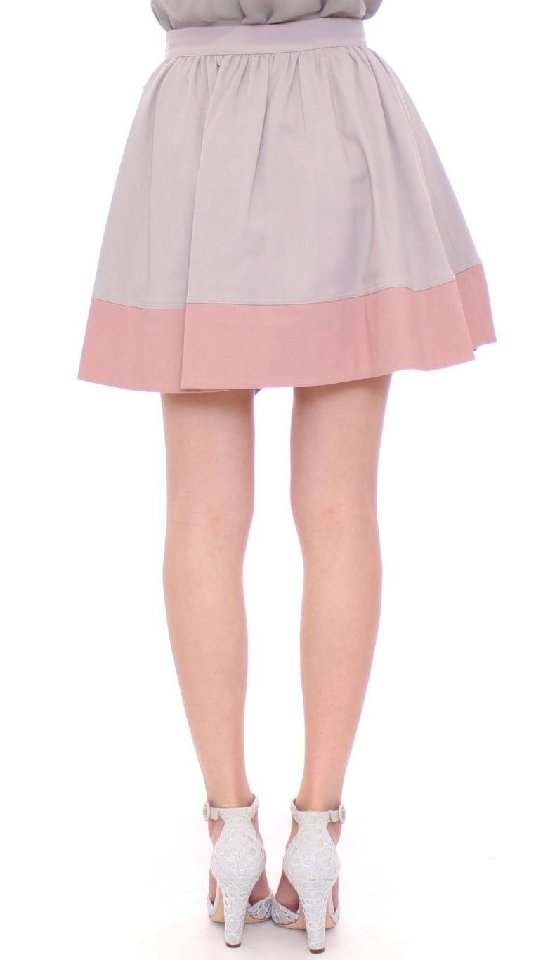 Eleganter Plissee-Minirock in Pink und Grau
