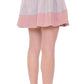 Sleek Pleated Mini Skirt in Pink and Gray