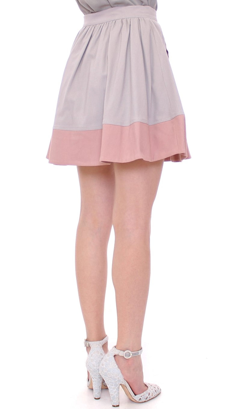 Eleganter Plissee-Minirock in Pink und Grau