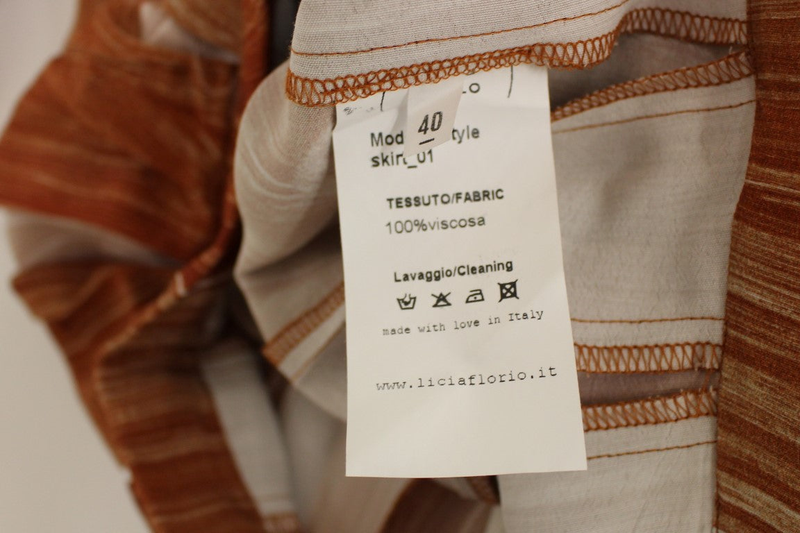 Orange-brauner, schicker Rock bis zum Knie