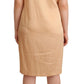 Elegant One-Sleeve Beige Shift Dress