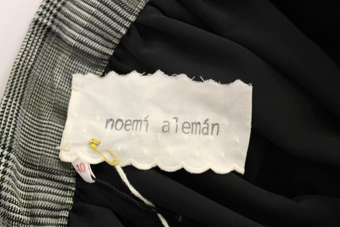 Eleganter grau karierter Shortsrock aus Wolle