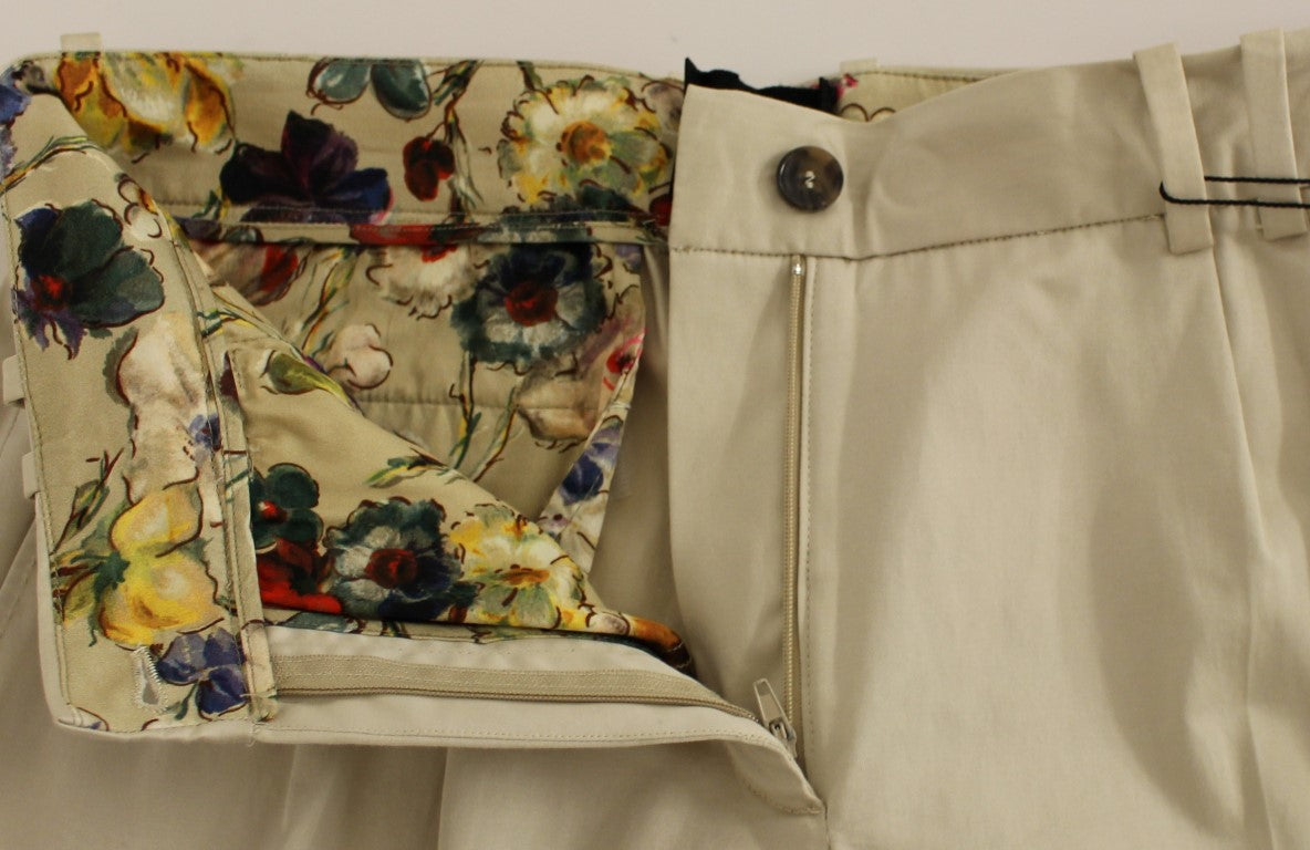 Elegante beige Baumwollhose im Regular Fit