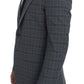 Elegant Blue Checkered Slim Fit Blazer