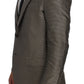 Elegant Brown Silk Two-Button Slim Blazer