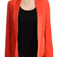 Elegant Orange Overcoat Long Sleeves Jacket