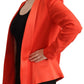 Elegant Orange Overcoat Long Sleeves Jacket