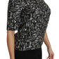 Dolce & Gabbana Black Musical Instruments Print Silk Blouse