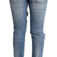 Jeans skinny in denim effetto used chic