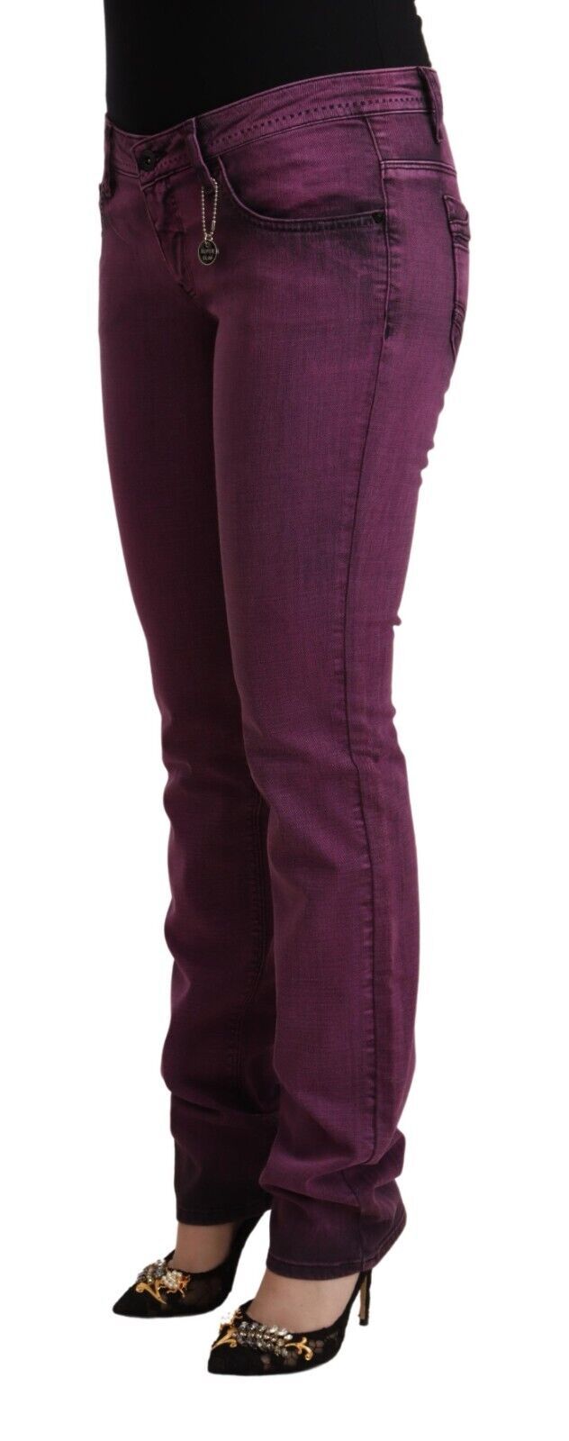 Elegante lila Slim Fit Jeans