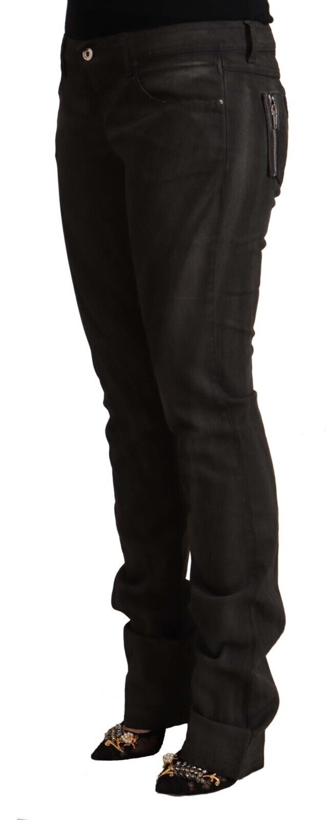 Elegante Skinny-Hose in Schwarz mit mittlerer Taille