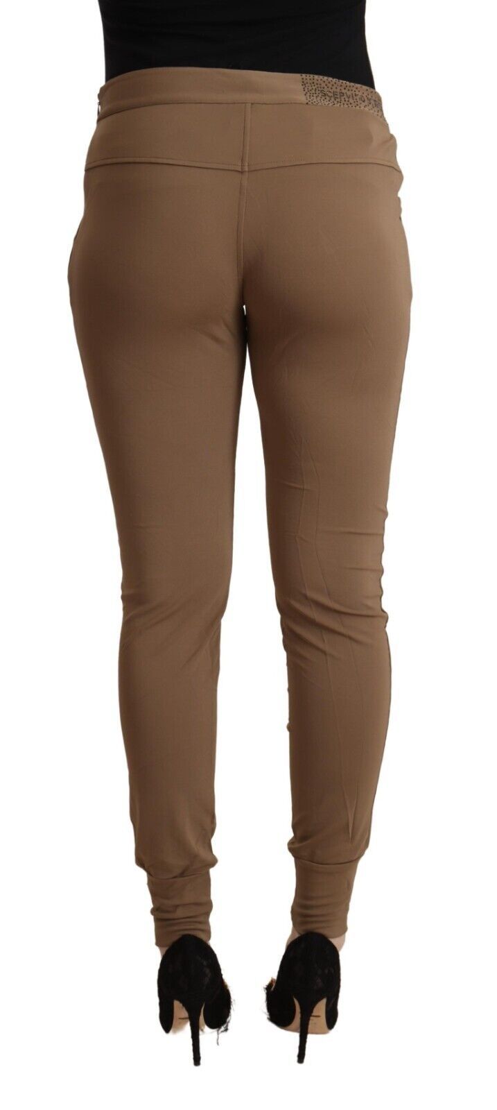 Schicke braune konische Hose mit mittlerer Taille