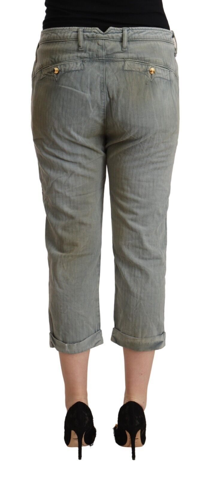 Schicke, verkürzte Skinny-Hose mit mittlerer Taille