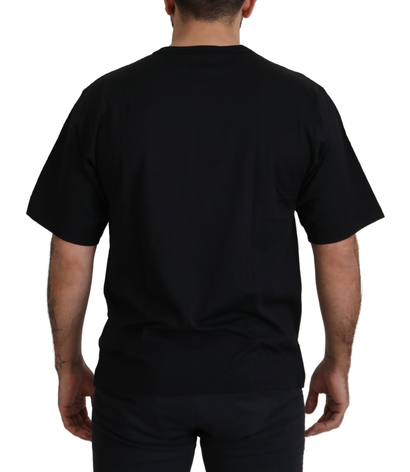 T-Shirt mit Rundhalsausschnitt und goldenem Stern-DG-Emblem