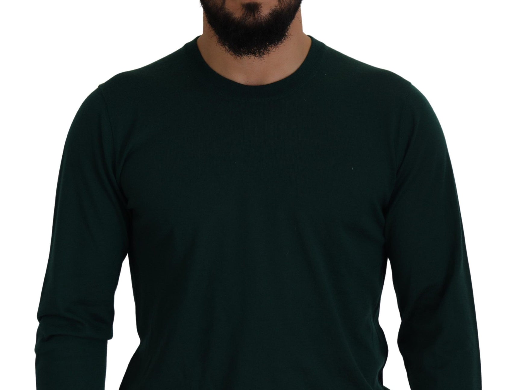 Eleganter grüner Kaschmirpullover mit Rundhalsausschnitt