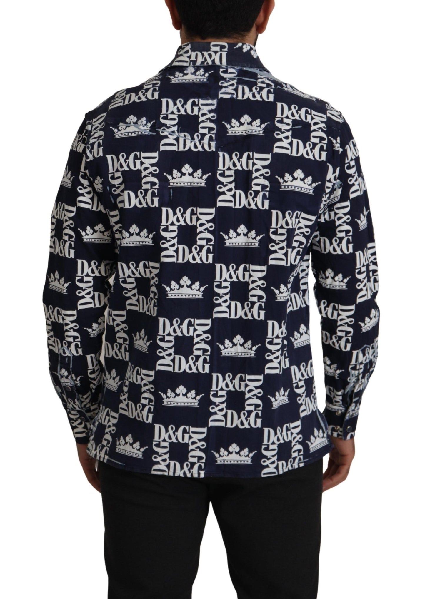 Elegantes Slim Fit Blue Crown Hemd