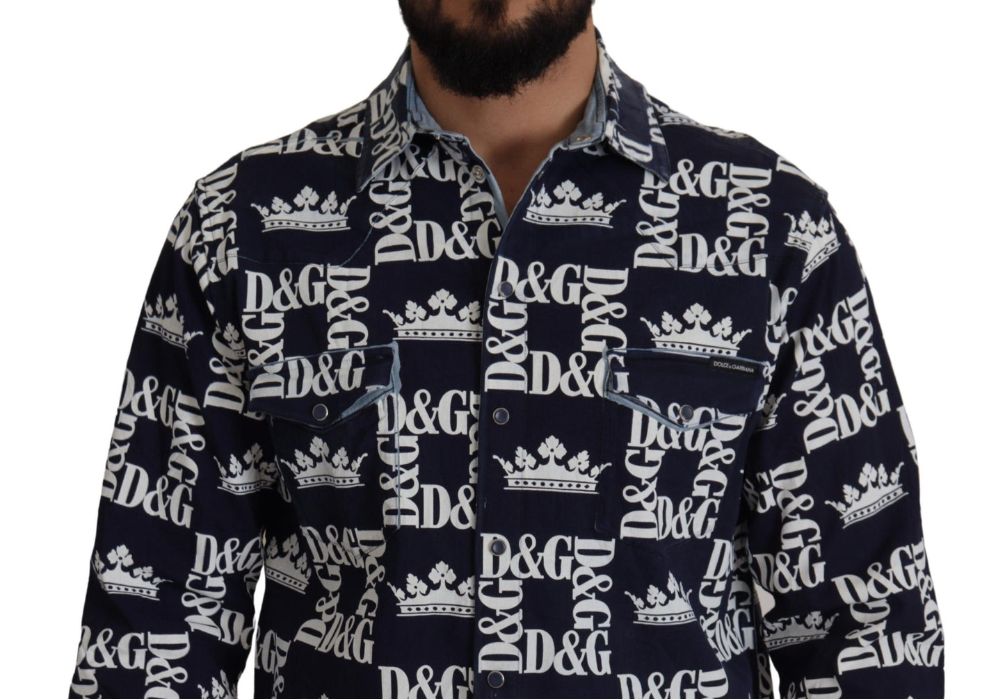 Elegantes Slim Fit Blue Crown Hemd