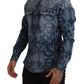 Elegantes Slim Fit Casual Blaues Herrenhemd