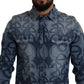 Elegantes Slim Fit Casual Blaues Herrenhemd