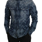 Elegantes Slim Fit Casual Blaues Herrenhemd