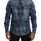 Elegantes Slim Fit Casual Blaues Herrenhemd