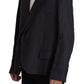 Sleek Double Breasted Navy Linen Blazer