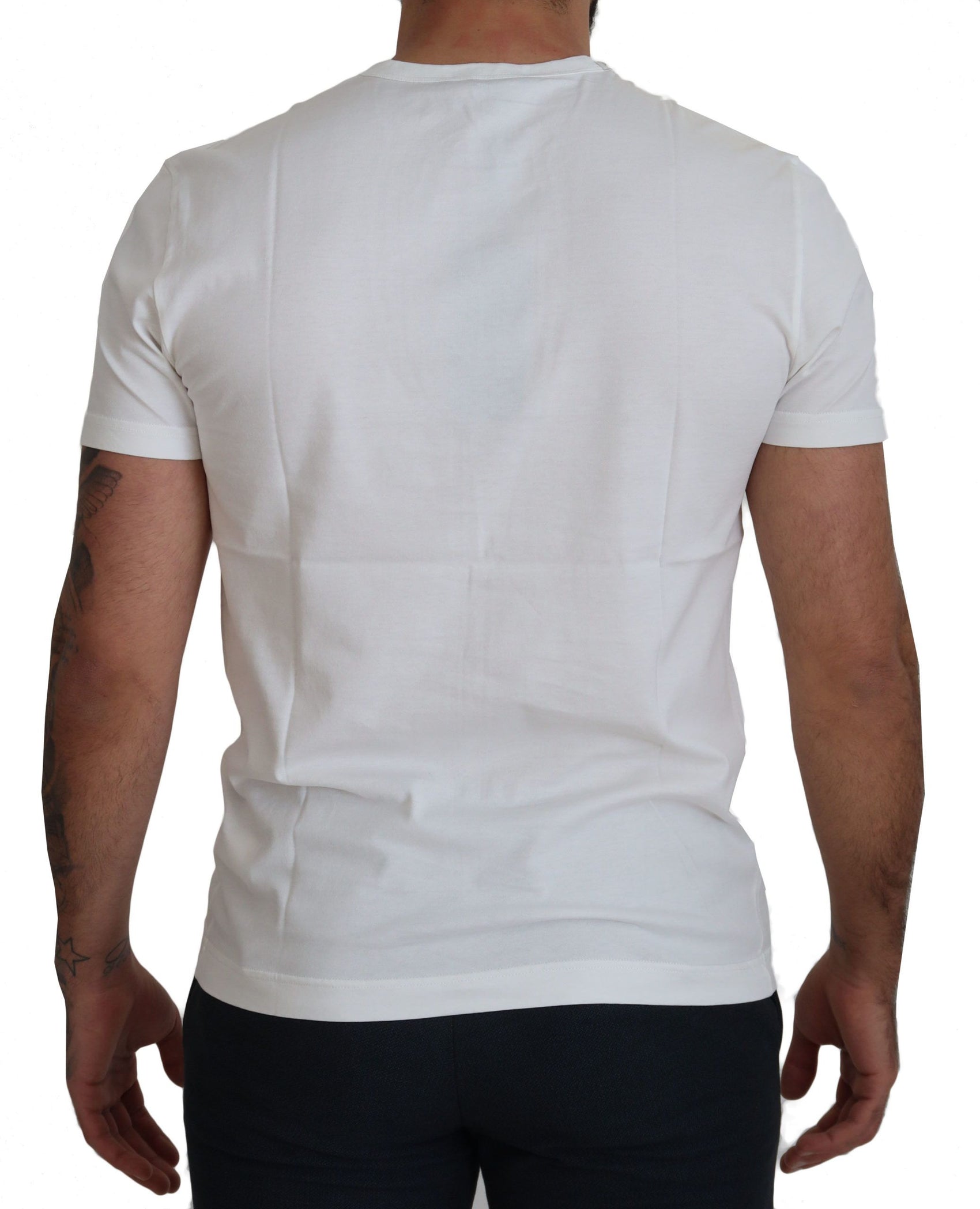 Schickes weißes Baumwoll-T-Shirt mit Logo-Print