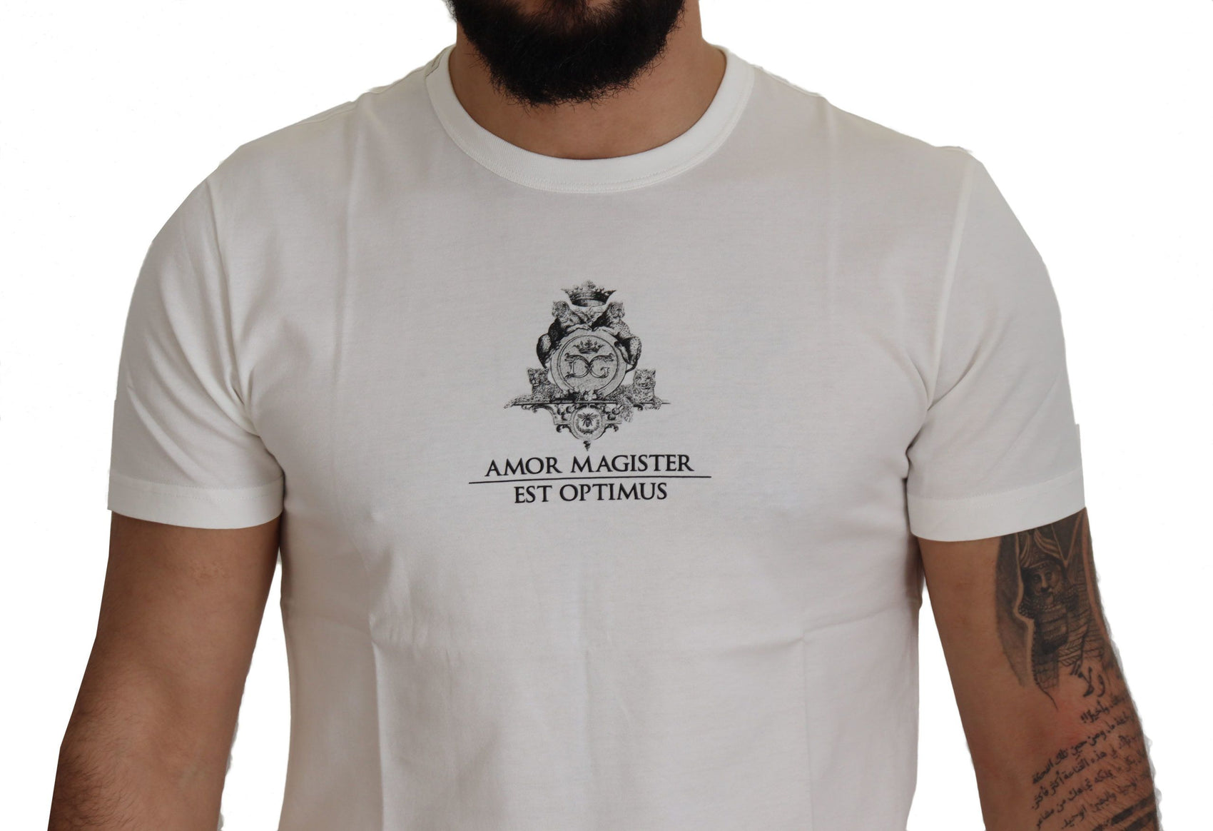 Schickes weißes Baumwoll-T-Shirt mit Logo-Print