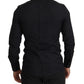 Elegantes Slim Fit Hemd aus schwarzer Baumwolle