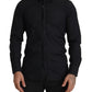 Elegantes Slim Fit Hemd aus schwarzer Baumwolle