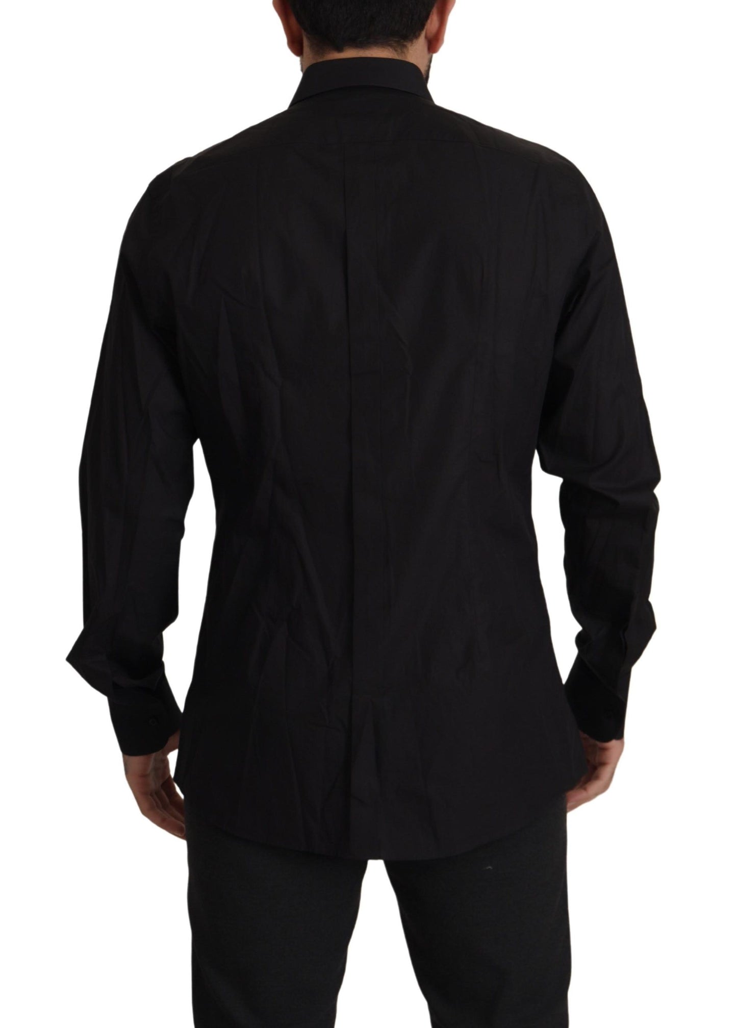 Elegantes schwarzes Smokinghemd – Slim Fit