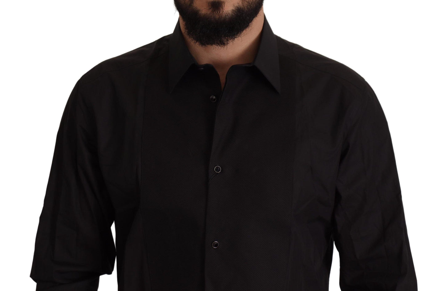 Elegantes schwarzes Smokinghemd – Slim Fit