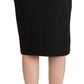 Chic Black Pencil Skirt Knee Length