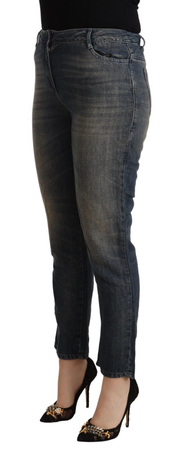 Schicke verkürzte Jeans mit mittlerer Taille