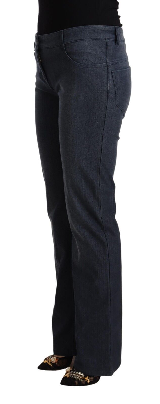 Schicke dunkelblaue Straight Cut Jeans