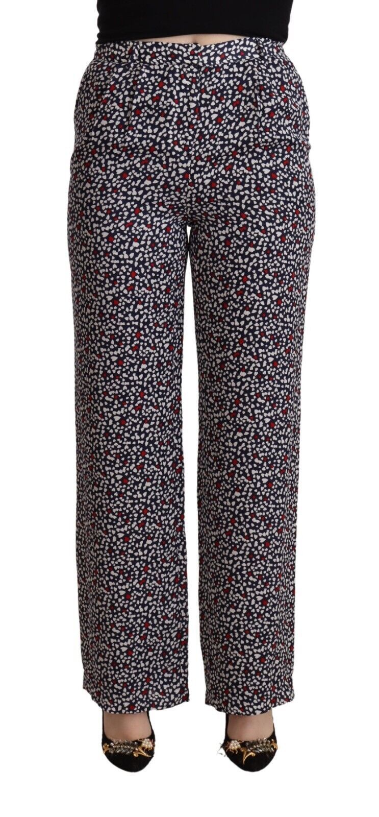 Pantaloni neri dritti a vita alta eleganti