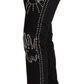 Embellished Black Mid-Waist Denim