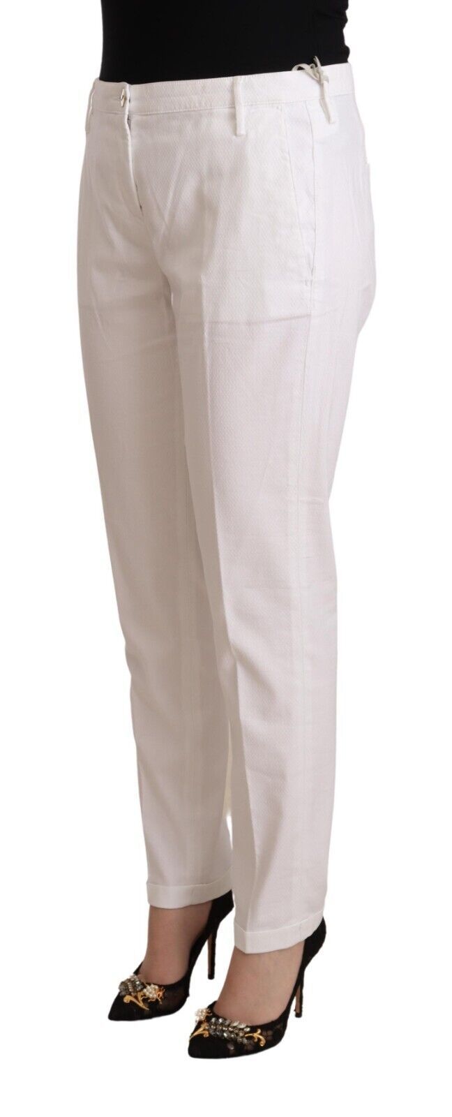 Elegante, konisch zulaufende Hose mit mittlerer Taille