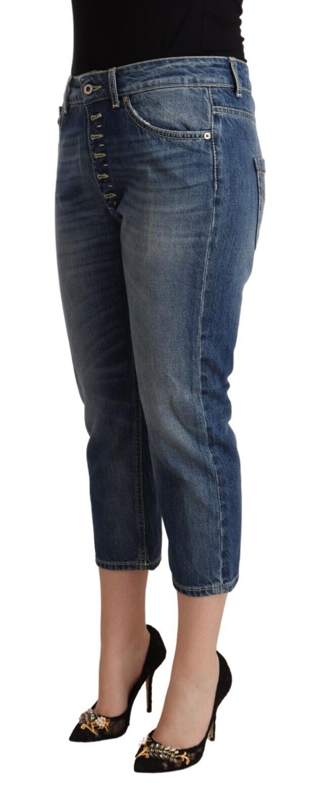 Elegante Mid-Waist-Jeans aus Baumwolldenim