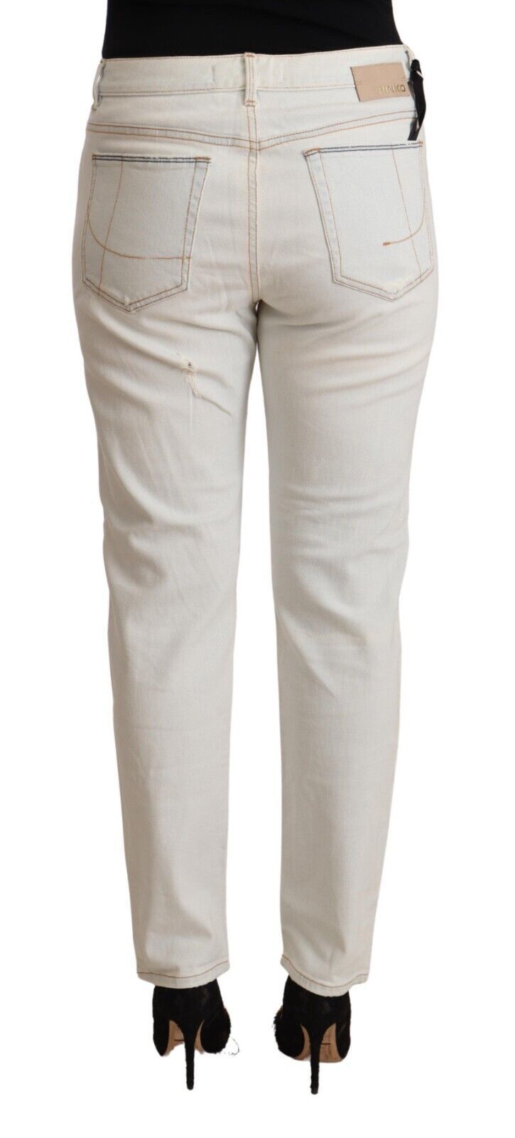Jeans skinny bianchi a vita media