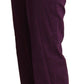 Elegant Violet High Waist Tapered Pants