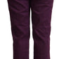 Elegant Violet High Waist Tapered Pants